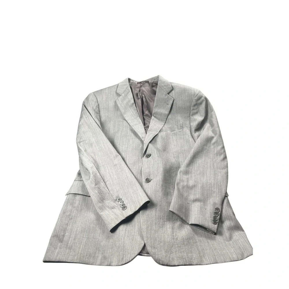 Joseph‎ Abboud Mens 44R 38W Gray Pinstripe Wool Blend Blazer Suit Jacket
